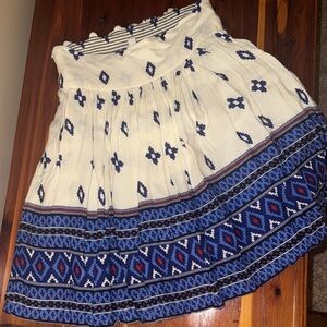 Blue and White Patterned Women's Skirt